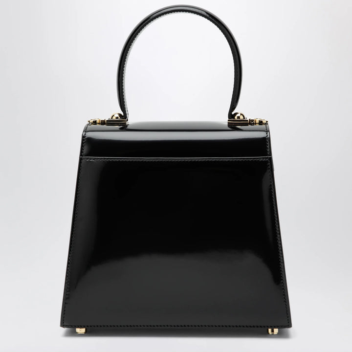 Ferragamo - Small black leather top-handle bag with Gancini closure