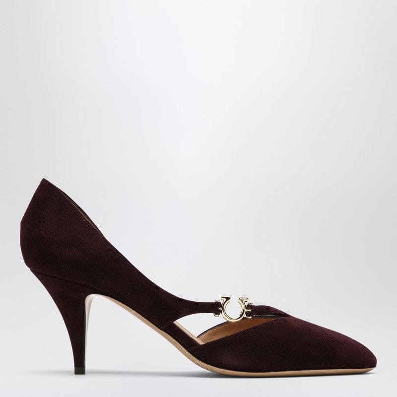 Shoes Ferragamo - Pumps with Gancini detail Dark Barolo - 6,5 US Brand