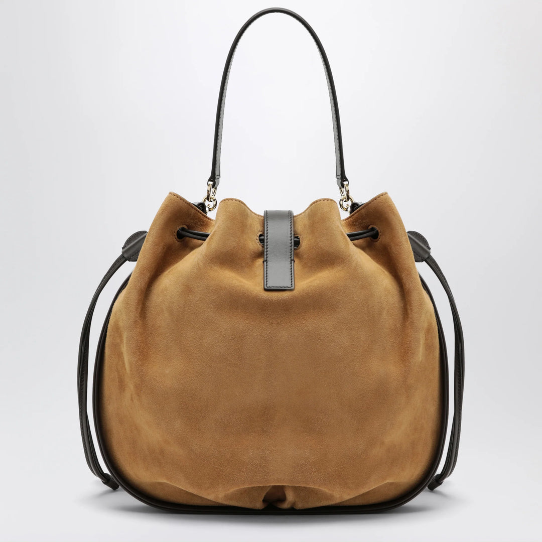Ferragamo - Hug bucket bag with buckle in Natural