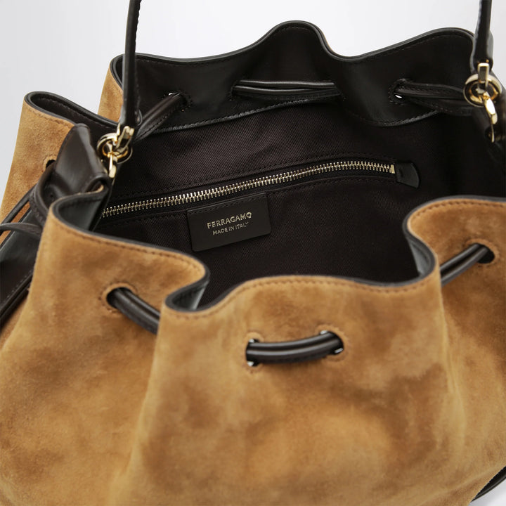 Ferragamo - Hug bucket bag with buckle in Natural