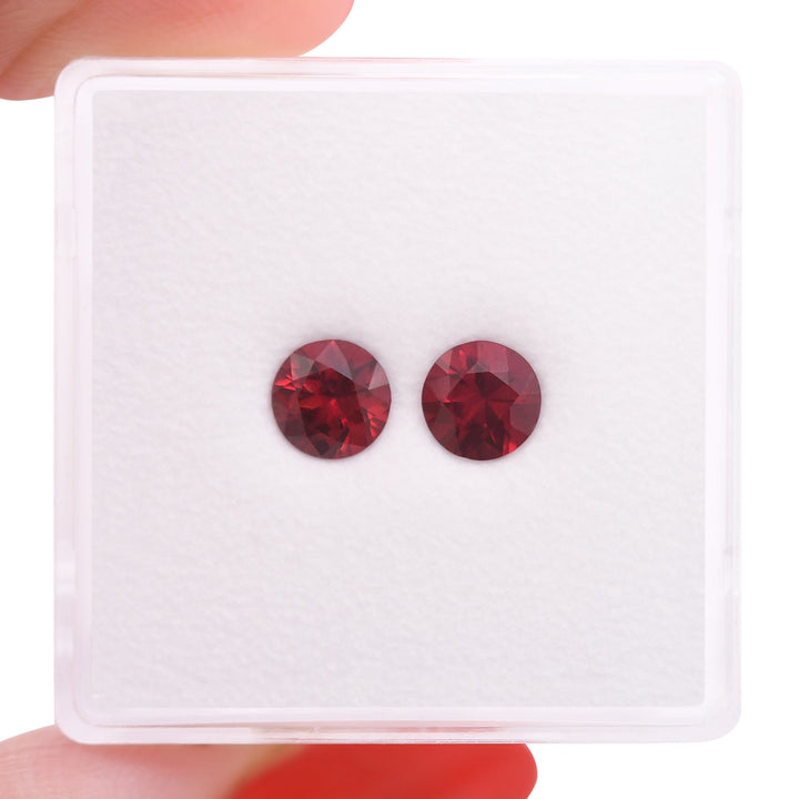 1.10 Carat Red MOZAMBIQUE Round Rubies Pair