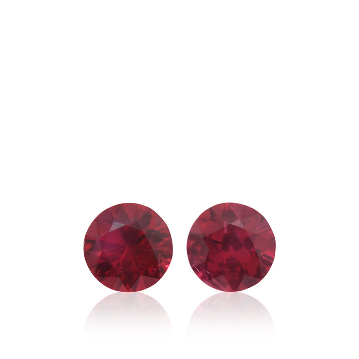 1.12 Carat Red MOZAMBIQUE Round Rubies Pair