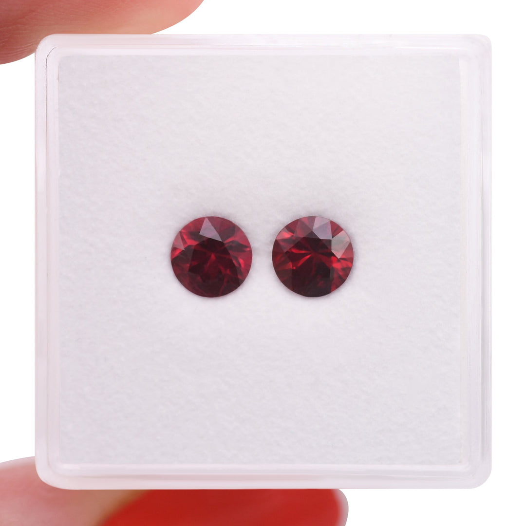 1.12 Carat Red MOZAMBIQUE Round Rubies Pair
