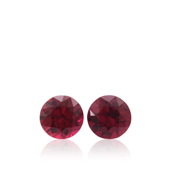 1.19 Carat Red MOZAMBIQUE Round Rubies Pair