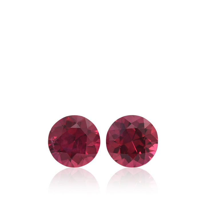 1.32 Carat Red MOZAMBIQUE Round Rubies Pair