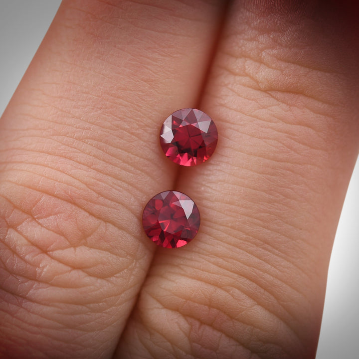 1.49 Carat Red MOZAMBIQUE Round Rubies Pair