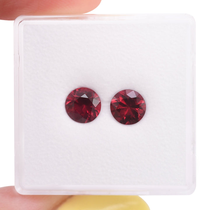 1.51 Carat Red MOZAMBIQUE Round Rubies Pair
