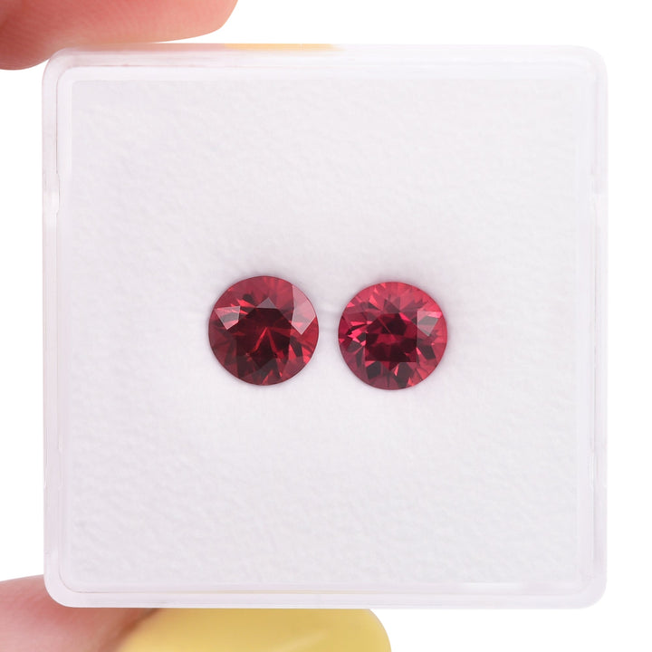 1.58 Carat Red MOZAMBIQUE Round Rubies Pair