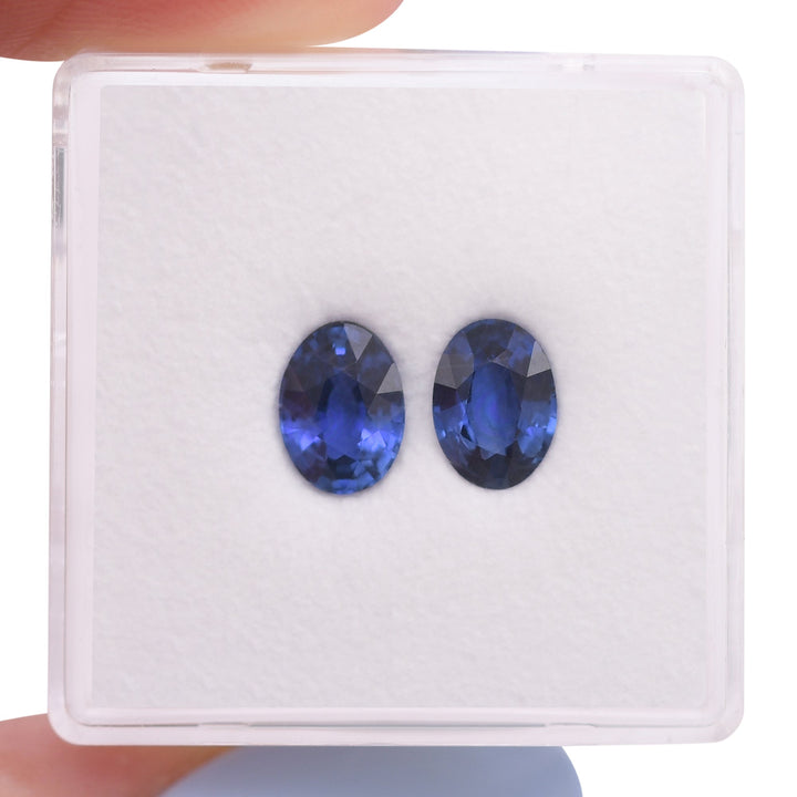 1.75 Carat Blue SRI LANKAN Oval Sapphires Pair