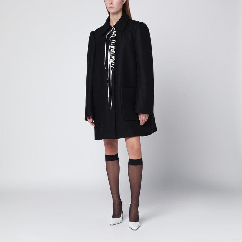 Coats & Jackets Dries Van Noten - Black coat with embroidery detail - M Brand