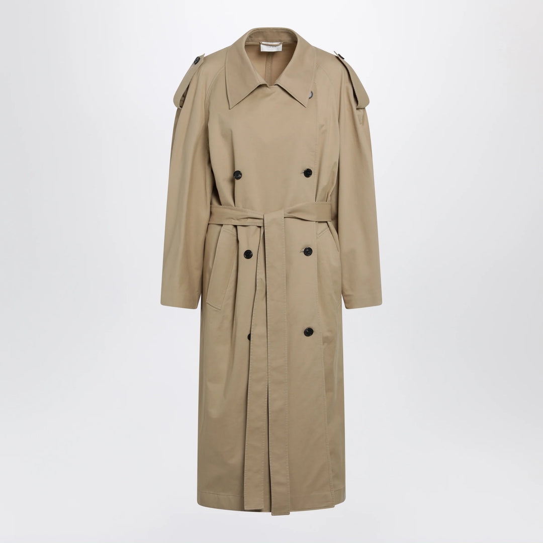 The Row - Dester double-breasted cotton-cashmere trench in sand