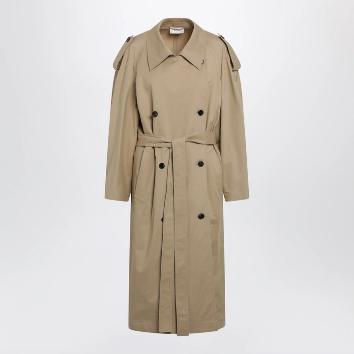 The Row - Dester double-breasted cotton-cashmere trench in sand