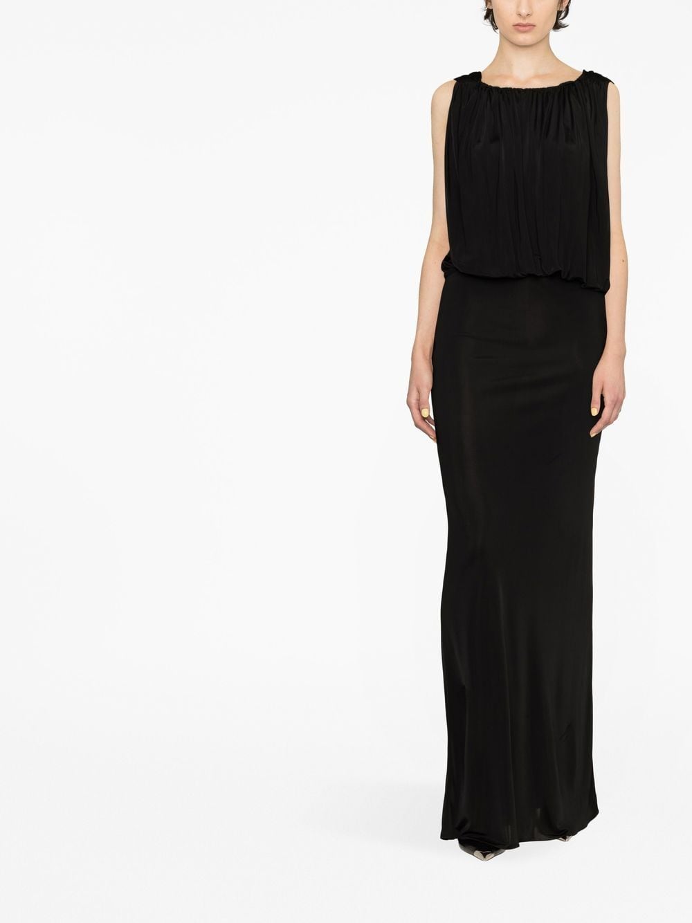 Saint Laurent Black Sleeveless Draped Dress