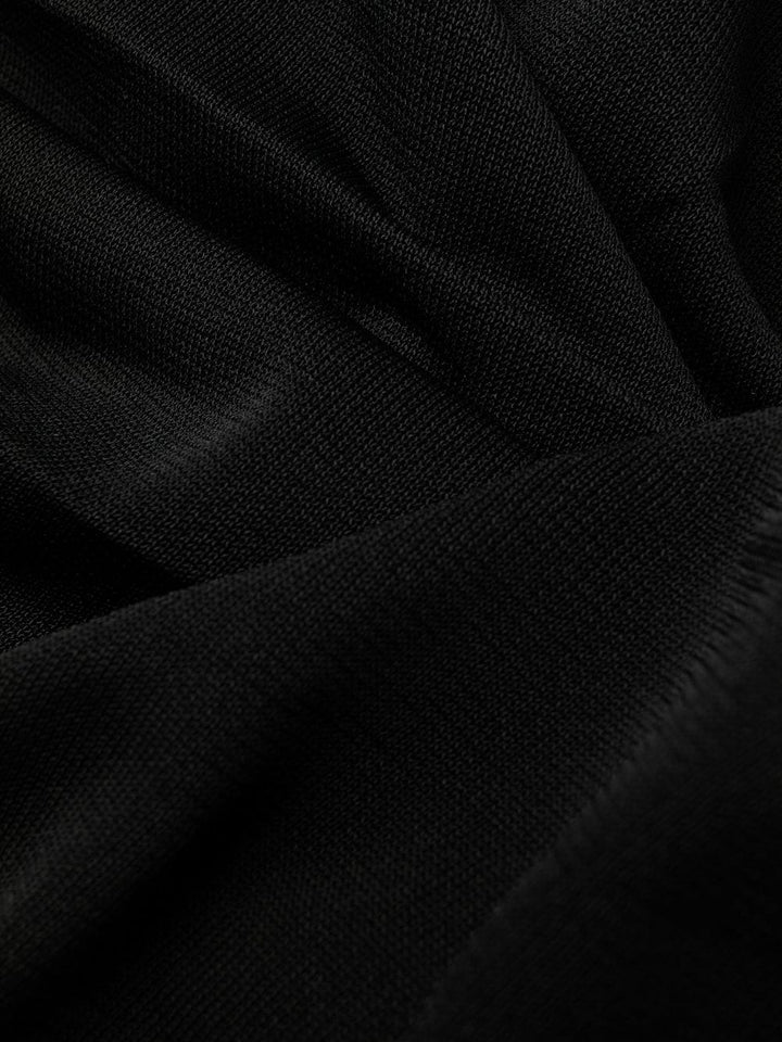 Saint Laurent Black One-Sleeve Draped Long Dress