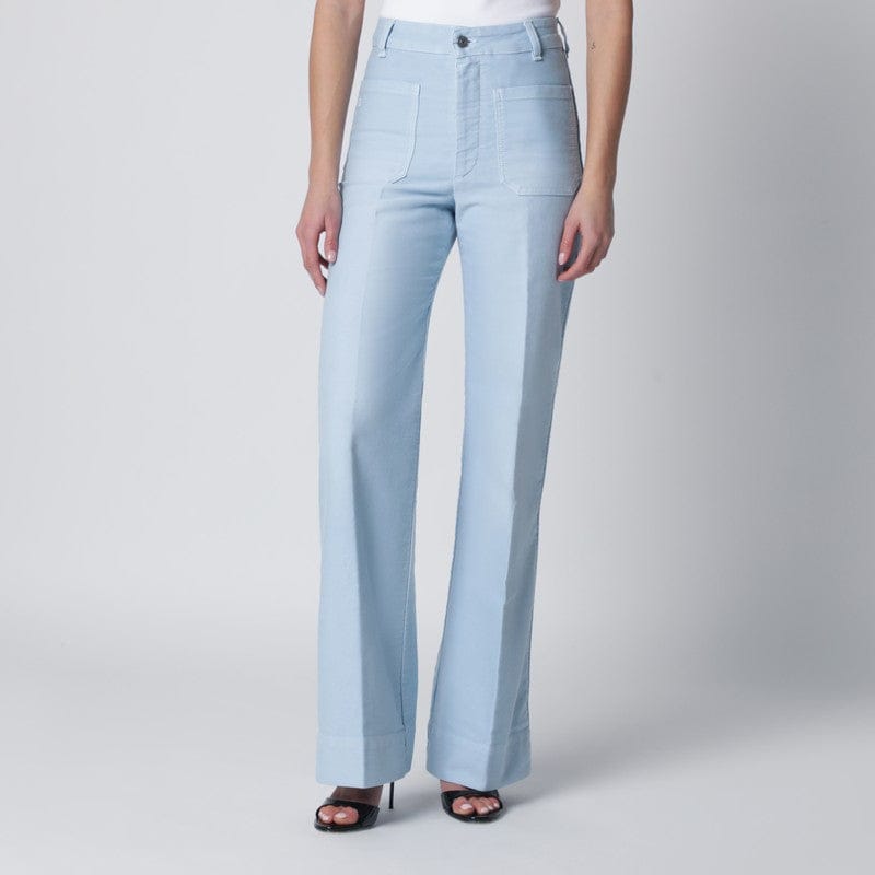 Pants Victoria Beckham - Sky blue cotton Alina trousers - 29 Brand