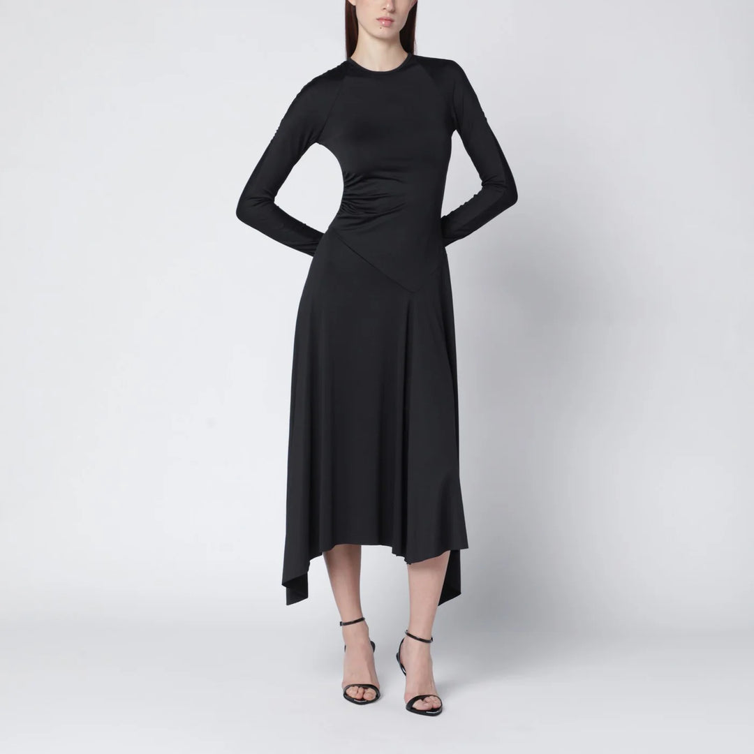 Victoria Beckham - Black asymmetric midi dress