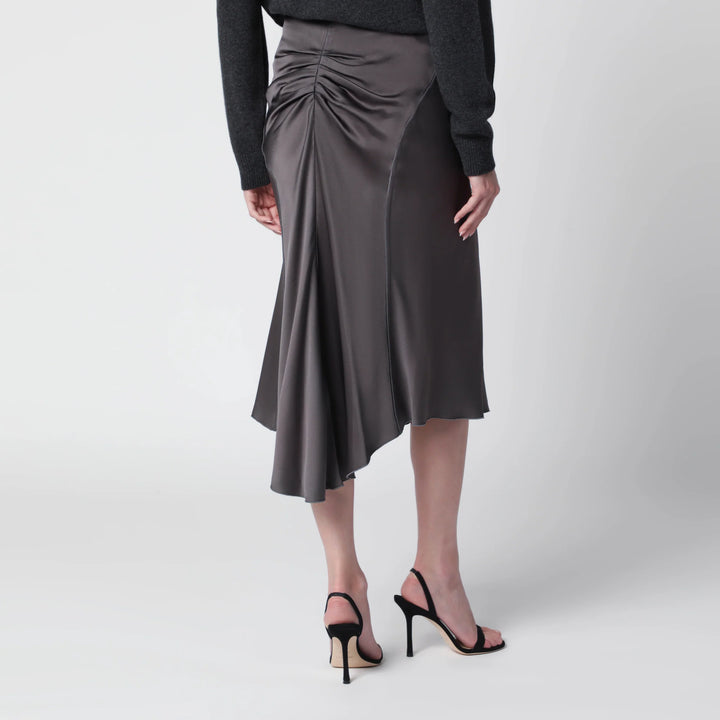 Victoria Beckham - Bela midi skirt in crêpe satin gold