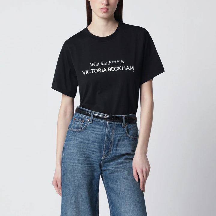 Victoria Beckham - Black cotton “Who the F*** is Victoria Beckham” T-shirt
