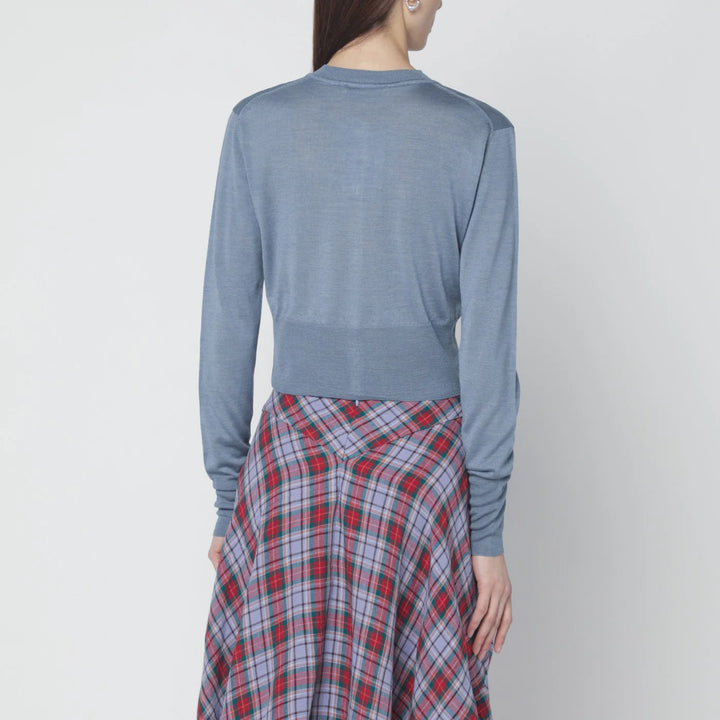 Vivienne Westwood - Ice-blue cropped wool and silk cardigan