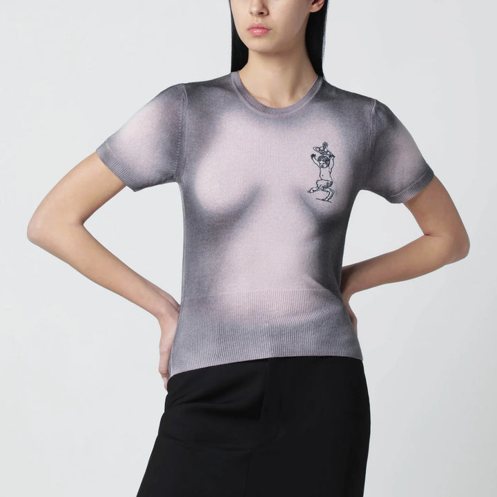 Vivienne Westwood - Pink/black dégradé-effect knit top