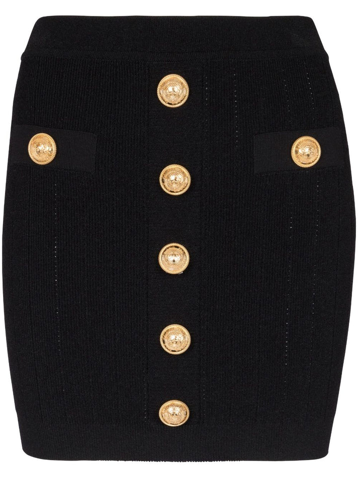 Balmain Knitted Buttons Skirt