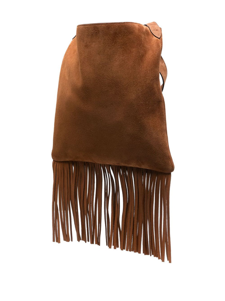Valentino Garavani Nellcôte Suede Shoulder Bag With Fringes