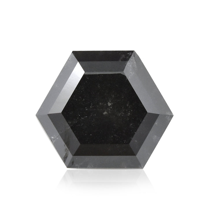 2.22 Carat Fancy Black Hexagonal  Diamond  GIA