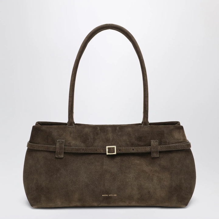 Manu Atelier - Le Cambon East West Tobacco suede bag