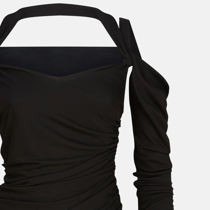 The Attico - Black midi dress in viscose crêpe