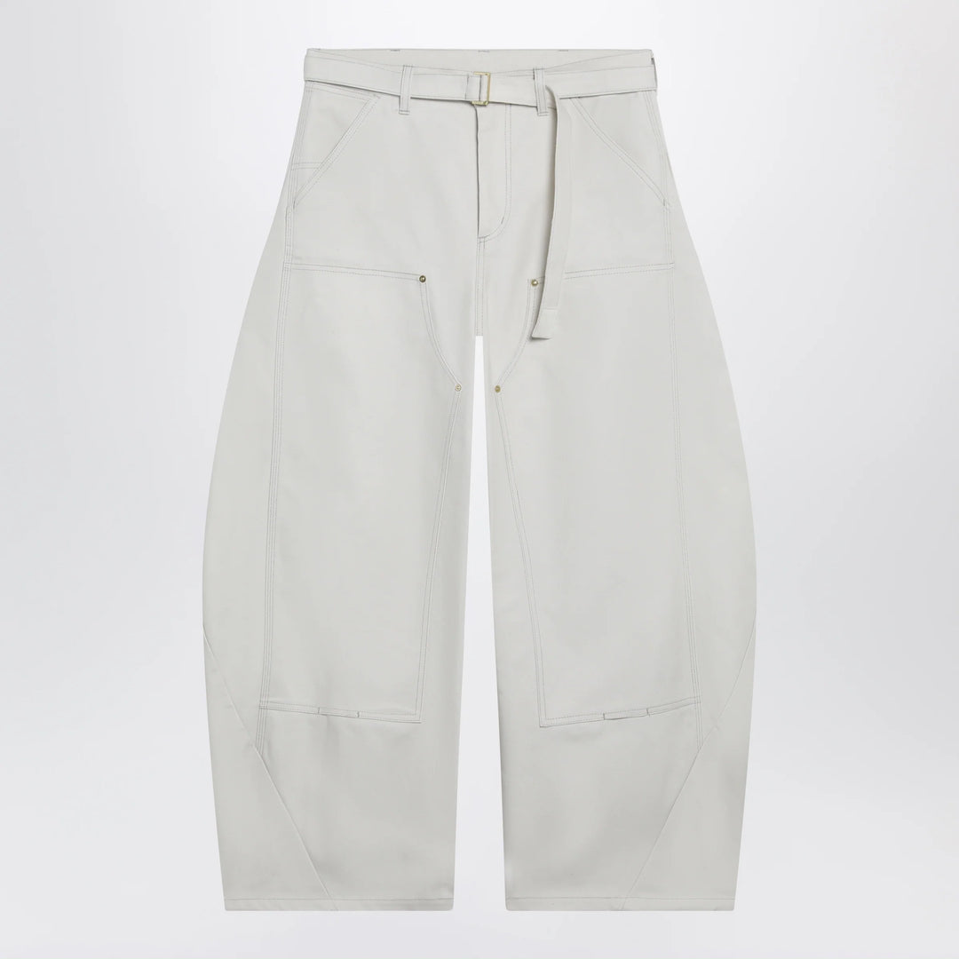 Sacai x Carhartt WIP - Ivory rounded cargo pants in cotton