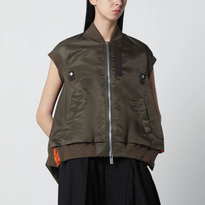 Coats & Jackets Sacai - Khaki green nylon vest - 2 Brand
