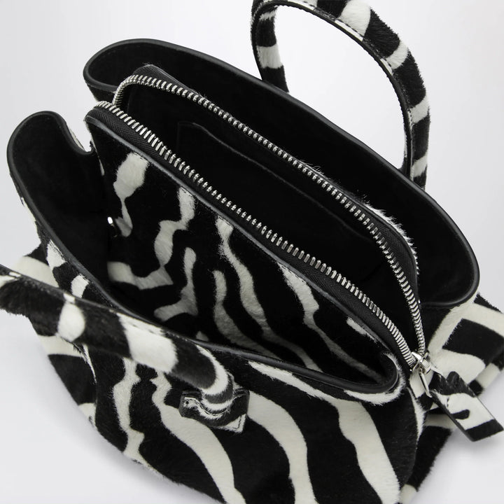 The Attico - La Passeggiata Mini bag in black and white pony hair leather