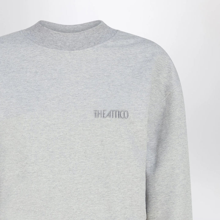 The Attico - Grey mélange mini dress in cotton blend