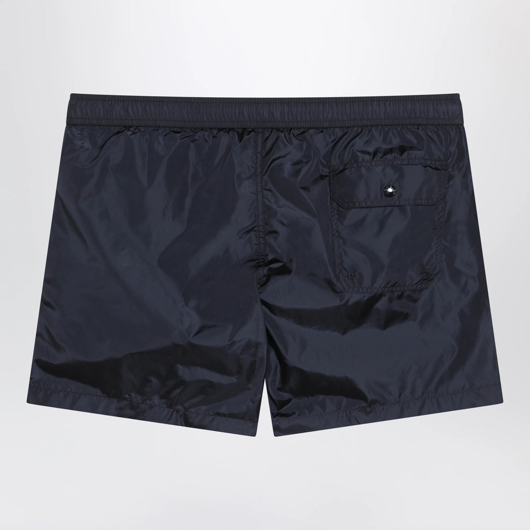 Moncler - Navy blue swim shorts with logo patch