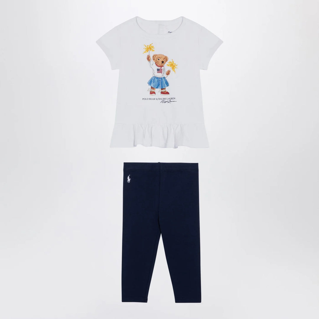 Polo Ralph Lauren - White/navy blue cotton two-piece set with print