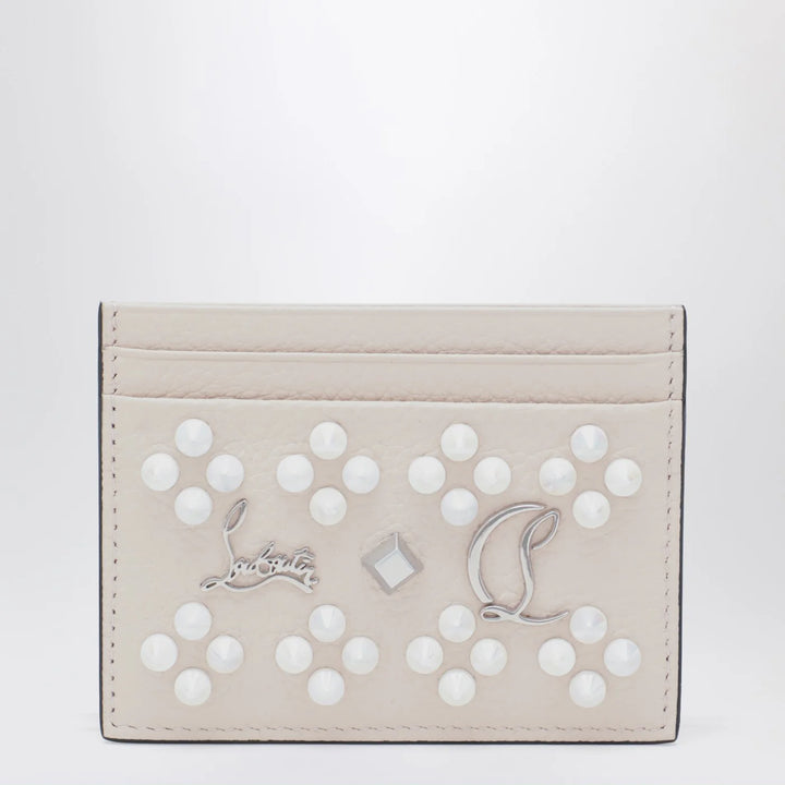 Christian Louboutin - Kios card holder in grained calfskin and spikes