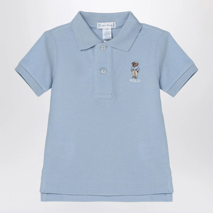 Polo Ralph Lauren - Light blue cotton polo shirt with logo embroidery