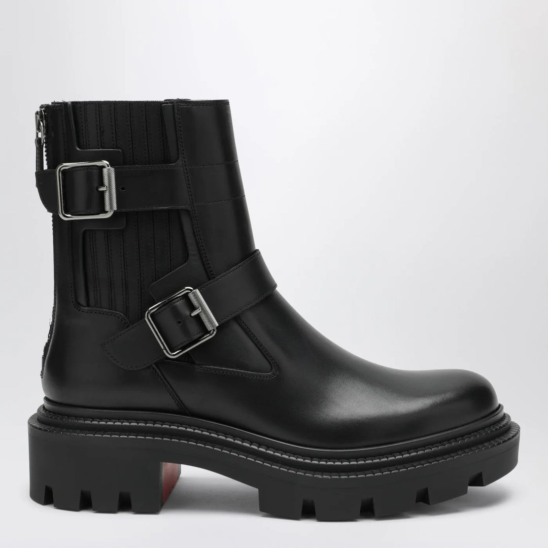Christian Louboutin - Black leather biker boots
