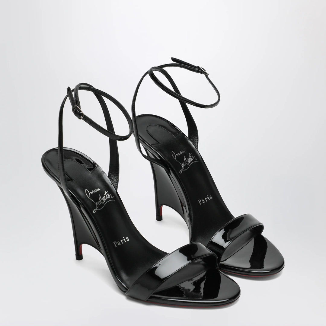 Christian Louboutin - Miss Z black patent leather wedge sandals