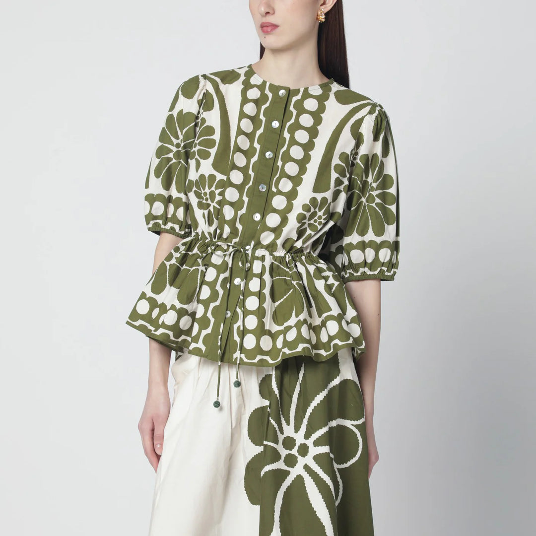 FARM Rio - Palermo blouse with green print