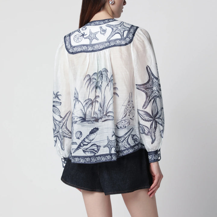 FARM Rio - Coast Scarf long-sleeve blouse