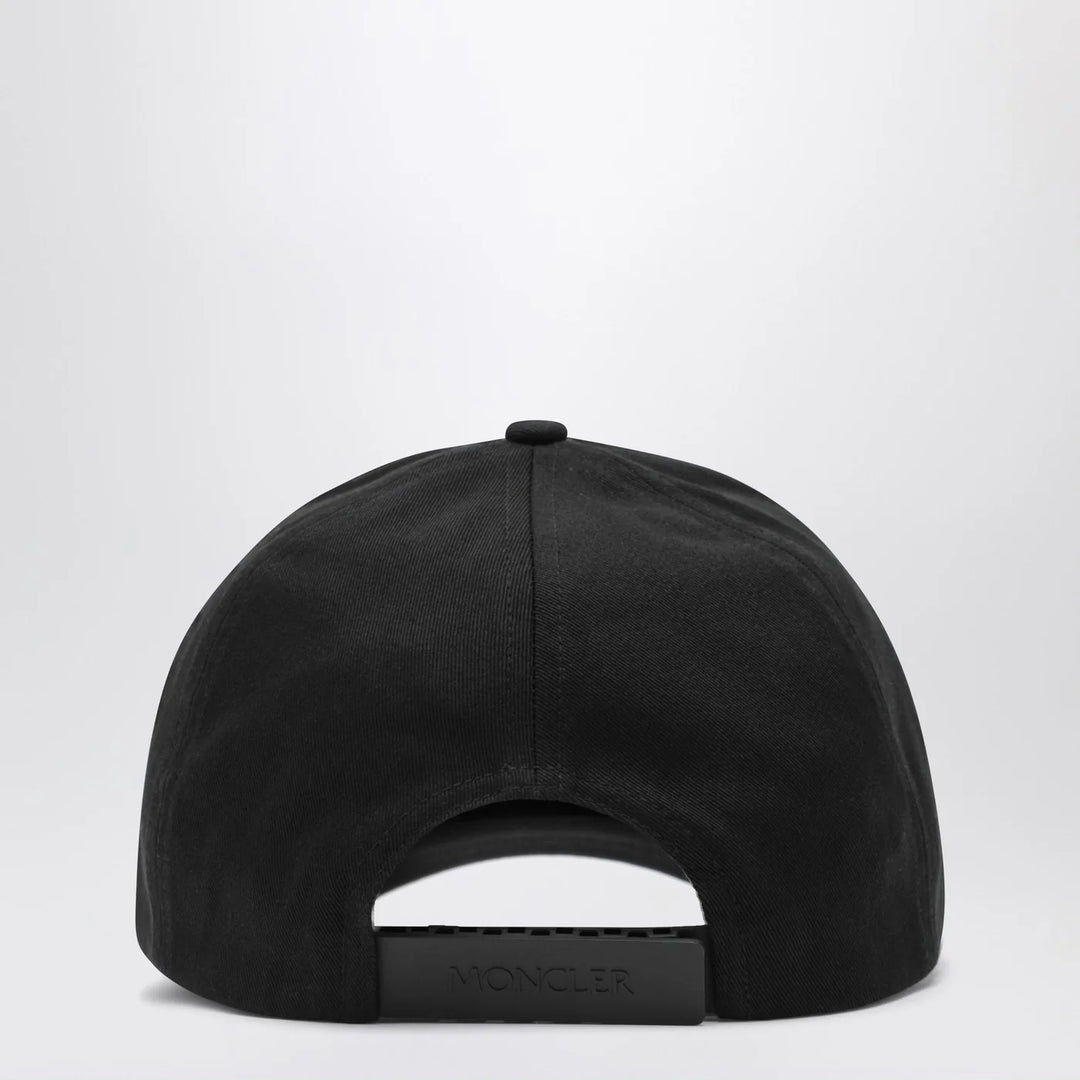 Moncler - Black baseball cap with logo patch