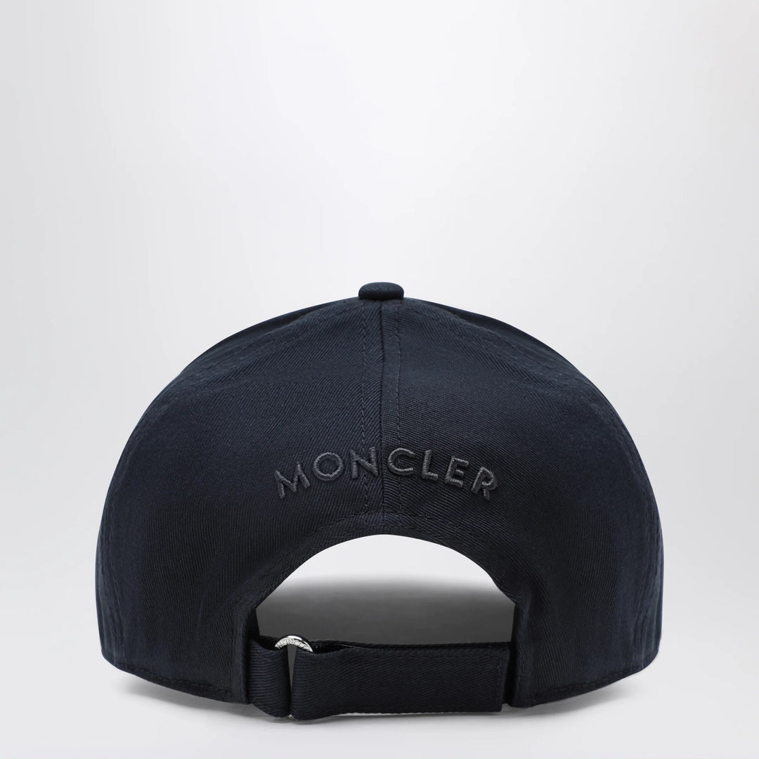 Moncler - Baseball cap with front patch in cotton blue