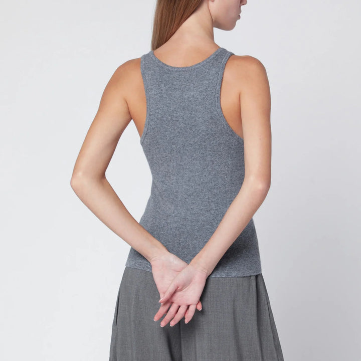 ALMADA LABEL - Luna top in grey wool and cashmere