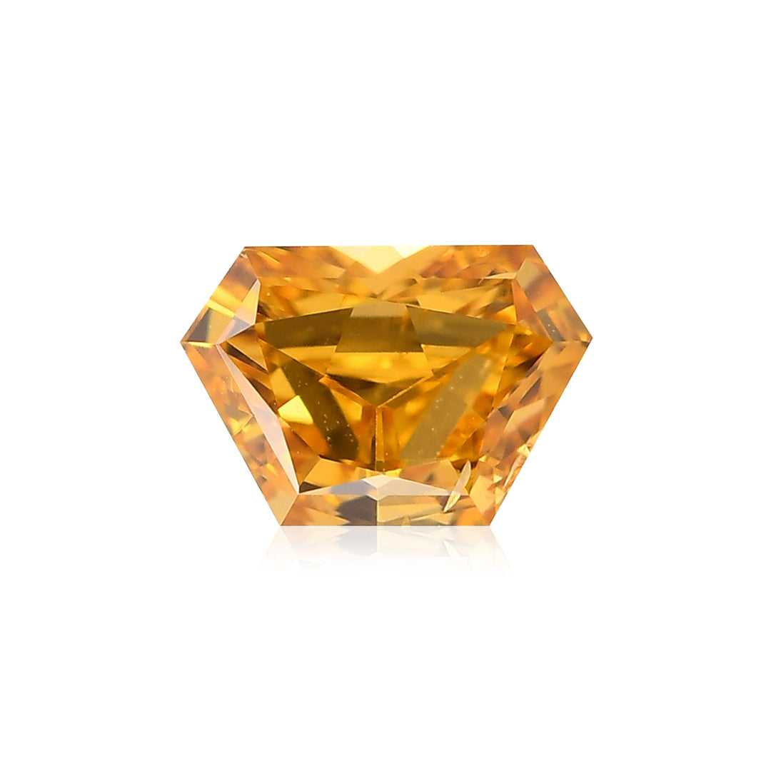 0.57 Carat Fancy Vivid Yellow Orange Trapezoid Diamond SI2 GIA