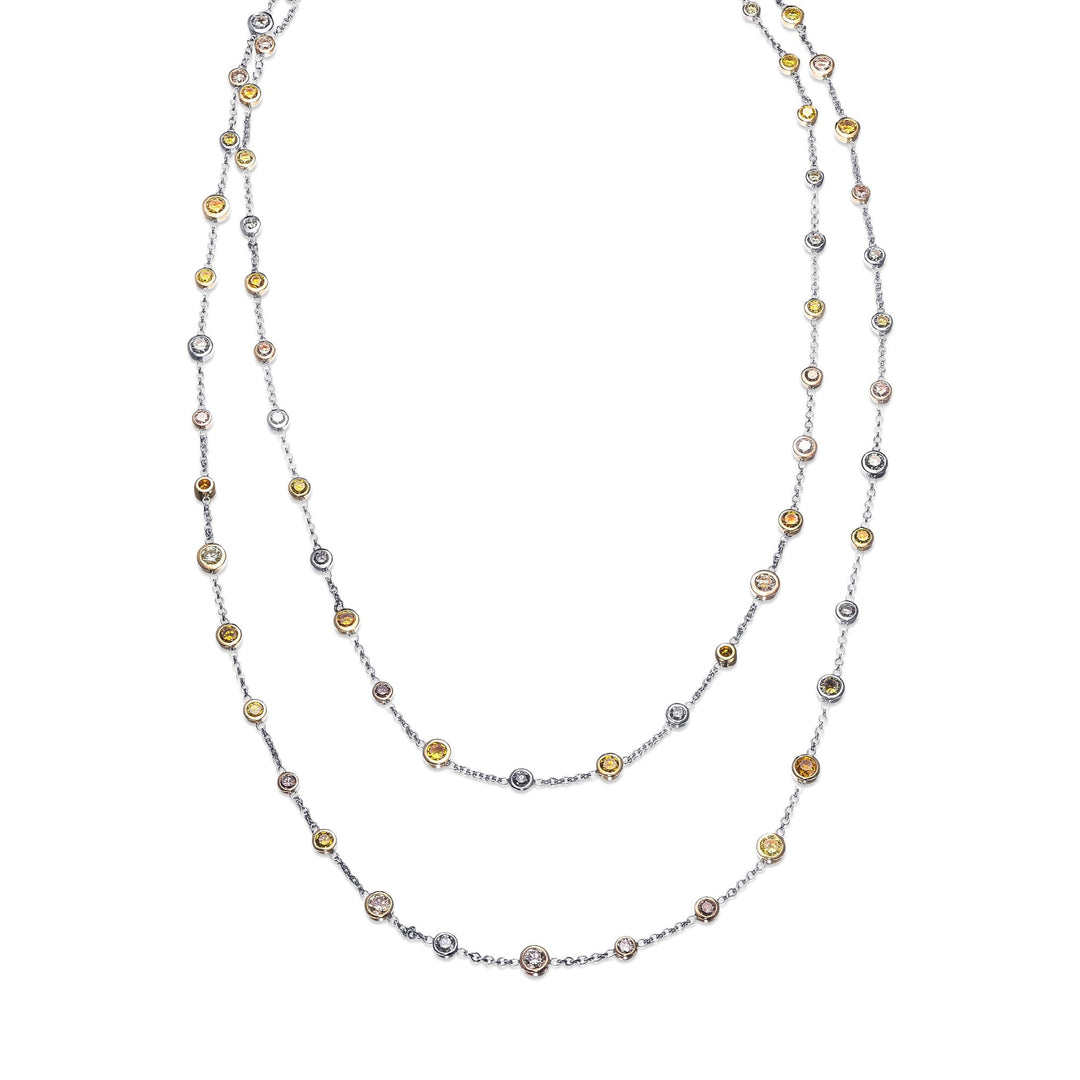 LEIBISH 8.61ct Mixed-Colour Brilliant Diamond Necklace
