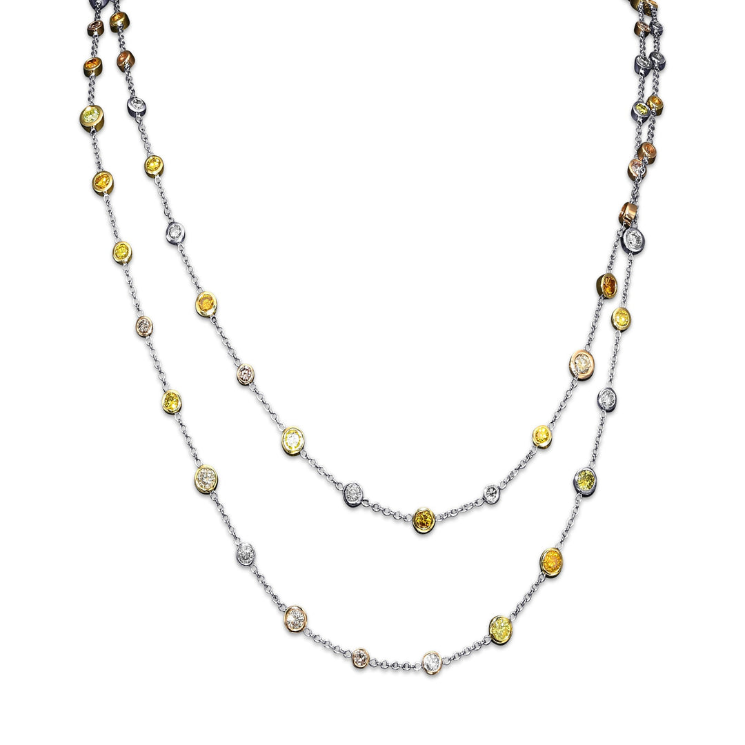 LEIBISH 8.61ct Mixed-Colour Brilliant Diamond Necklace