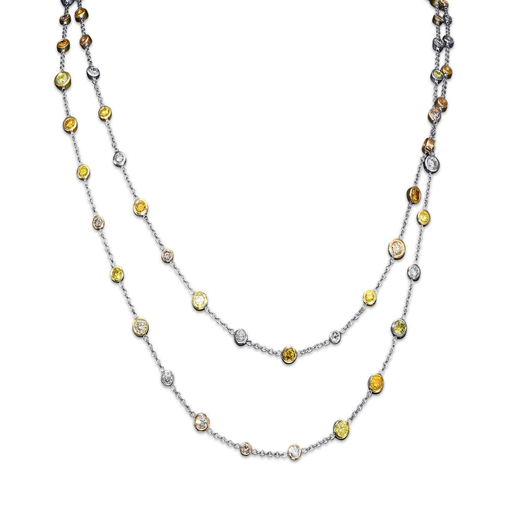 LEIBISH 8.61ct Mixed-Colour Brilliant Diamond Necklace