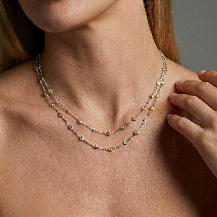LEIBISH 8.61ct Mixed-Colour Brilliant Diamond Necklace