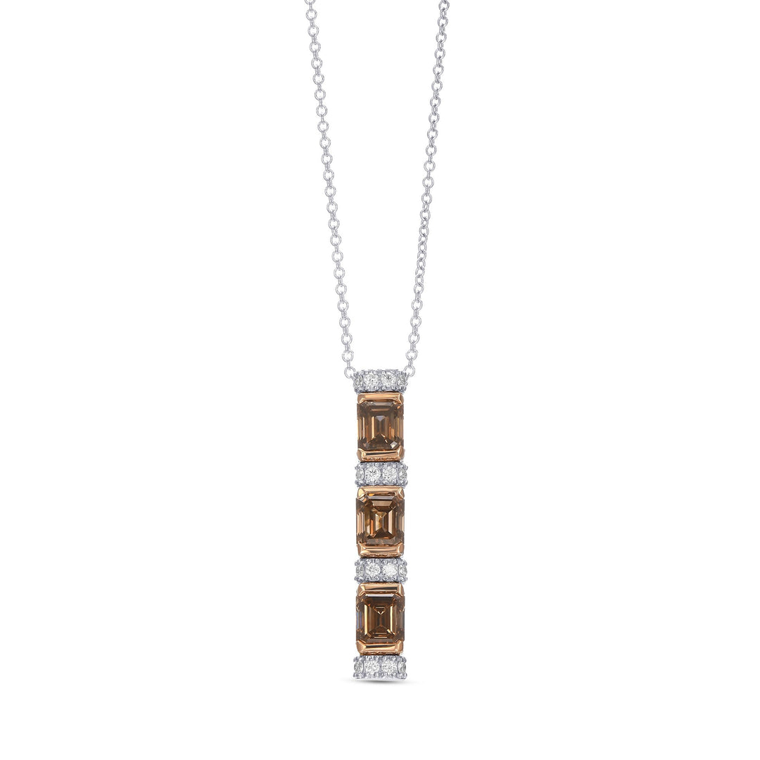 LEIBISH 2.11ct Fancy Brown Emerald-Cut Diamond Drop Pendant